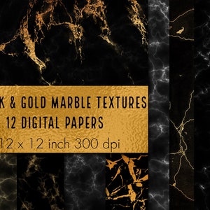 Black Gold marble digital paper, Black marble paper, Marble wallpaper, Marble patterns, Stone texture, Marble backgrounds, Instant download