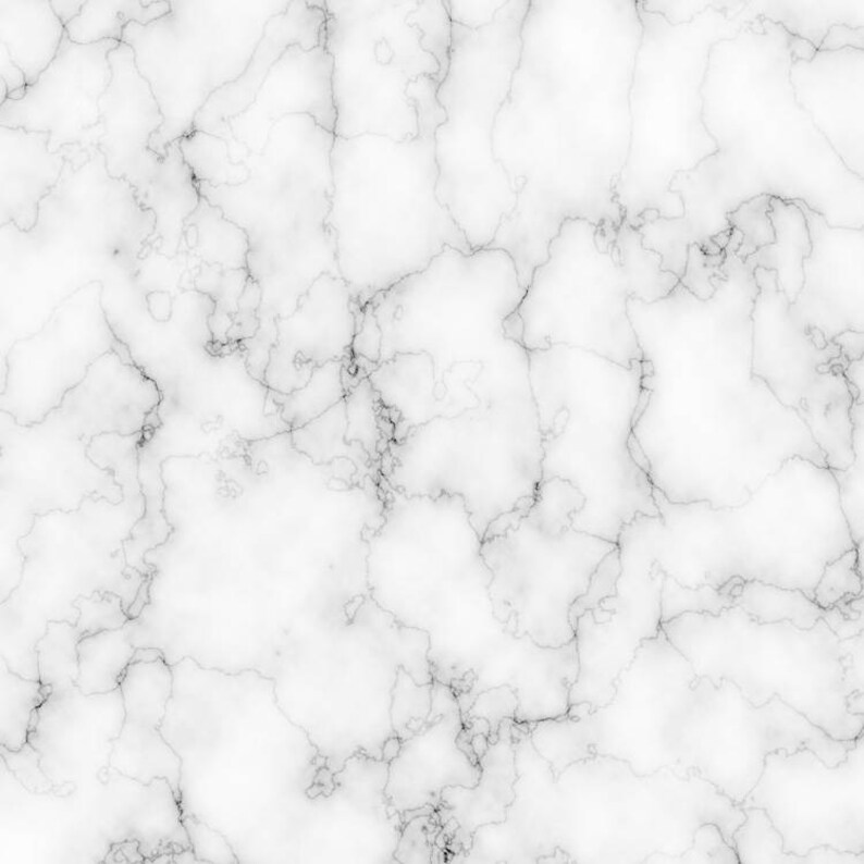 May include: White marble background with a fine, intricate network of gray veins. The marble has a smooth, polished surface.