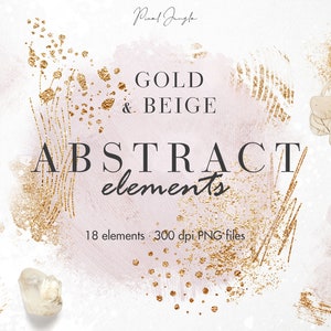 Beige en gouden abstracte ontwerpelementen, Gouden overlays, Gouden verfontwerpelementen, Gouden spatten, Gouden vlekken, Beige overlays, PNG