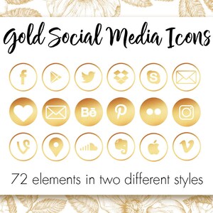 Kaufen Sie 3 zahlen für 2, Gold Social Media Icons, Gold Metallfolie Symbole, Social Media Tasten, Website-Symbole, Blog-Buttons, Goldfolie Clipart