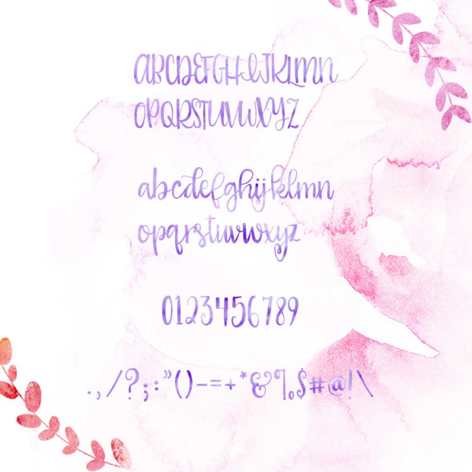 Purple Watercolor Alphabet Clipart, Watercolor Letters Clipart, Purple ...