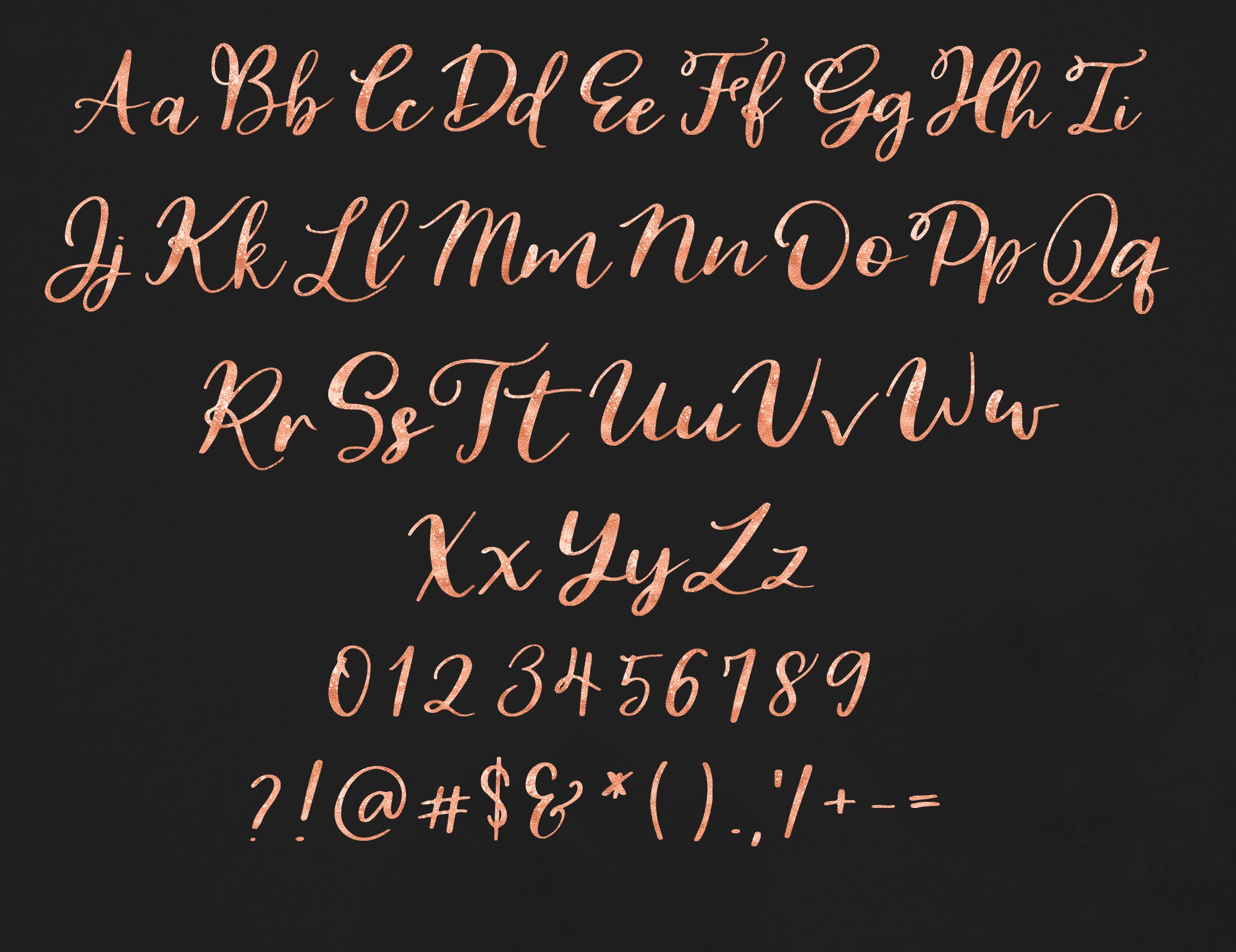 rose gold alphabet clipart rose gold letter overlays rose etsy