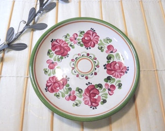 Vintage WANDTELLER Stoober Keramik floral handbemalt