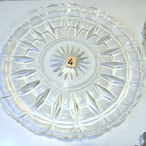 Vintage GLASS plate platters crystal pressed glass