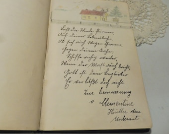 Jänner 1926  POESIEALBUM Leinen d.grün ca. 20 Einträge teils kurrent