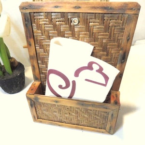 vecchio CESTINO Silo lettere + biglietti fatti a mano shabby chic
