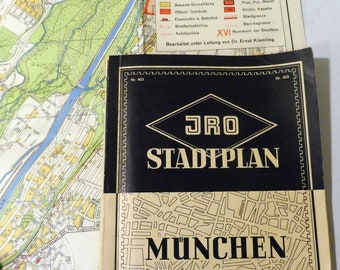 1935 MUNICH city maps guide lot mixte vintage