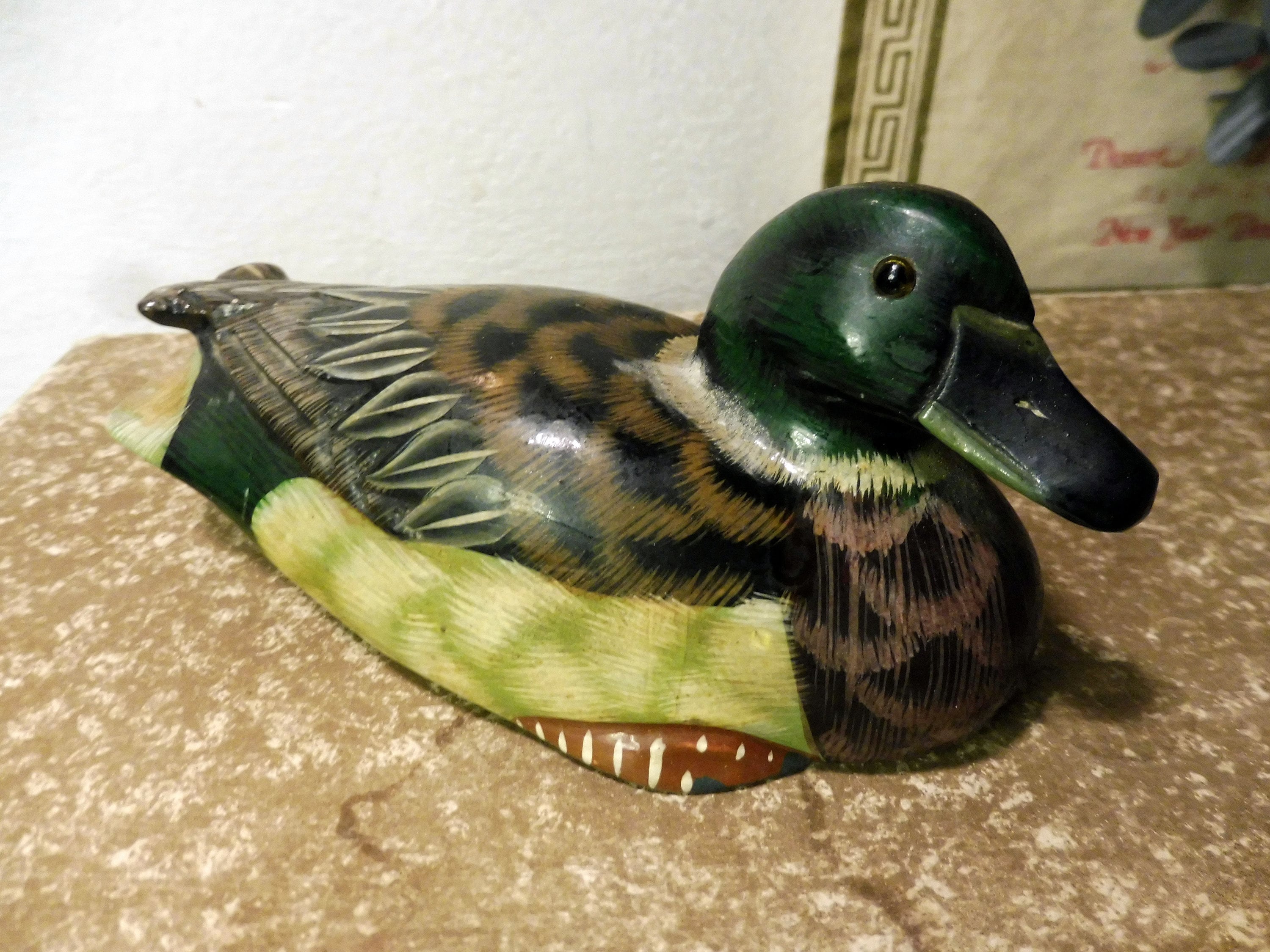 Vintage Enten-Deko aus Holz handbemalt -  Schweiz