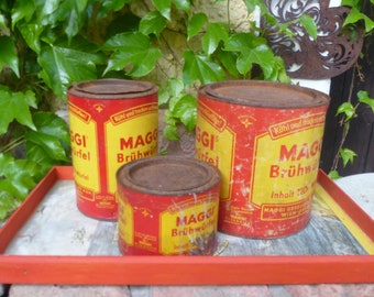 3 Maggi CANS vintage shabby chic