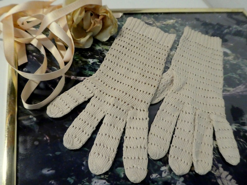 Vintage HANDSCHUHE feinste Handarbeit 30er Bild 2