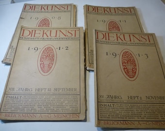 1908-1913 "DIE KUNST" MONATSHEFTE f. freie u. angewandte Kunst