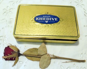 Vintage "REGIE KHEDIVE" 25 Cigarets - tin with empty lid