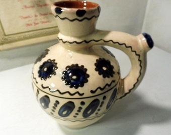 Vintage JUG with handle carafe ceramic glazed