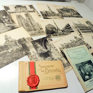 1910 CARD Pacchetto souvenir di Bruxelles composto da 24 carte + cartellina