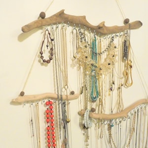 Jewelry Hanger Organizer Natural Sycamore Wall Hanging