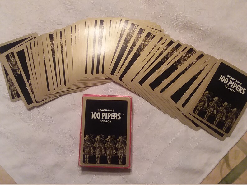 Playing Card Deck by Seagrams 100 Pipers Etsy