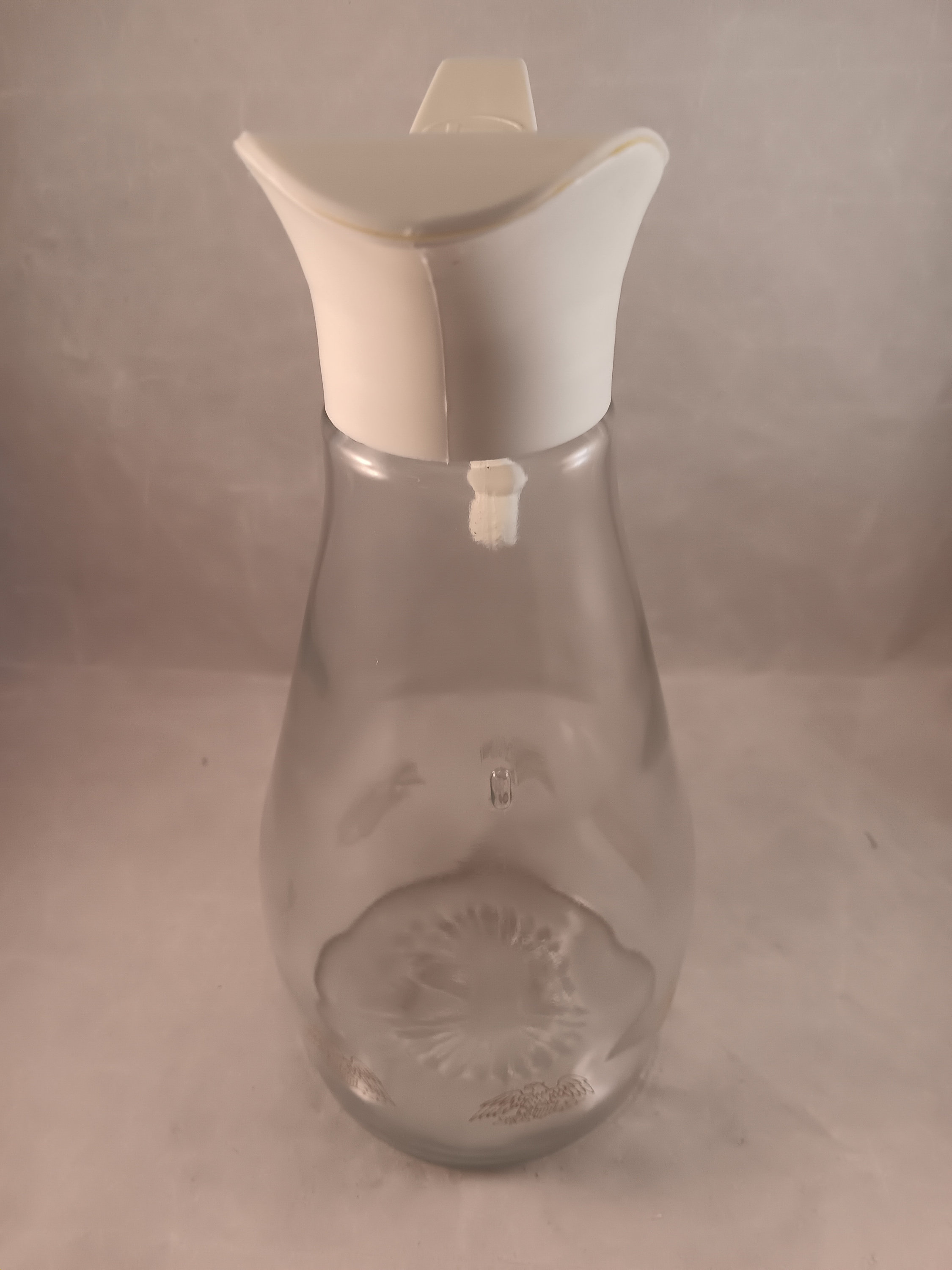 Log Cabin Syrup Dispenser, Gold Federal Eagle Around Bottom, Pyrex ...