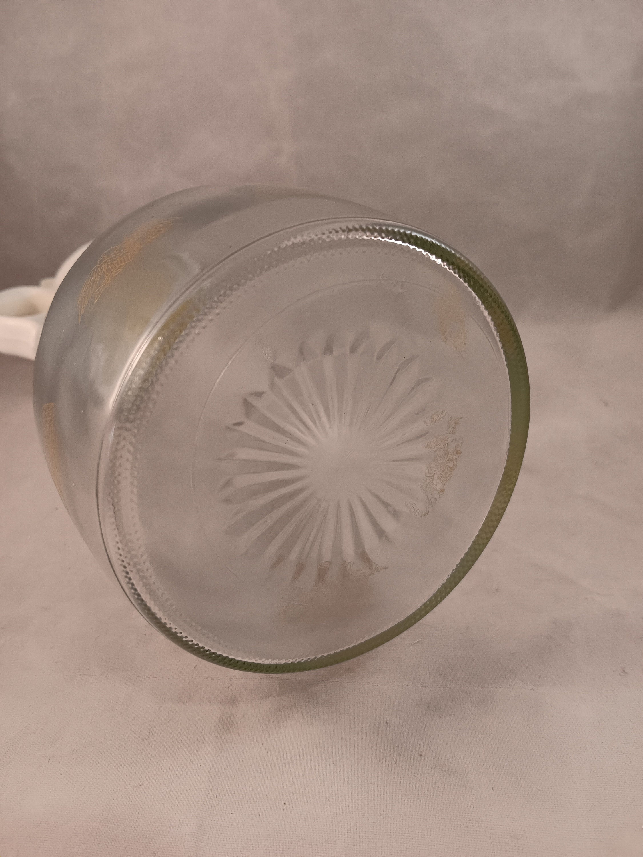 Log Cabin Syrup Dispenser, Gold Federal Eagle Around Bottom, Pyrex