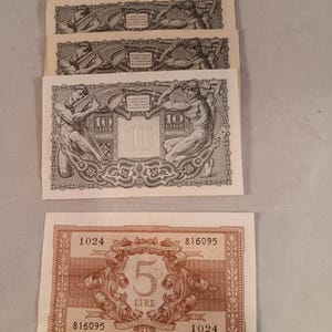 Italian Lira, 5 and 10 denominations