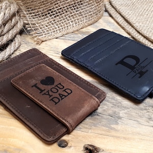 Personalisierte magnetische Geldklammer aus Leder, Clip Brieftasche, Brieftasche Papa Geschenk, Vaters Geschenk, Geschenk für Männer, Brieftasche, Herren Brieftasche, Vatertagsgeschenk