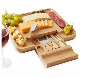 Personalized cheese board set, Charcuterie Platter and Serving Tray, Wooden Cheese Board, Personalized Charcuterie Planks, Mother's day Gift