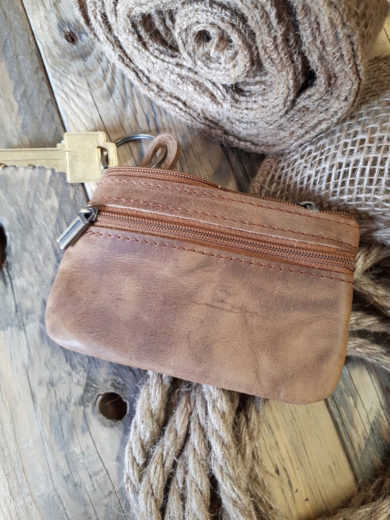 Leather Coin Purse Key Card Coin Purse Personalized Mens Etsy