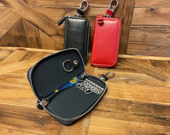 Llavero de cuero hecho a mano, organizador de llaves de coche, personalizado