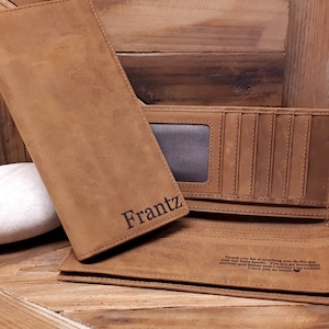 Portafoglio grande in pelle, Portafoglio in pelle personalizzato, Portafoglio personalizzato, Portafoglio lungo da uomo, Portafoglio personalizzato, Regalo da uomo, Pelle di cavallo pazzo