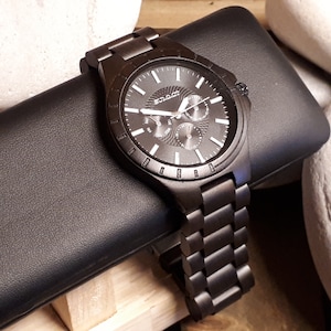 Engraved Wood Watch for Men, Wooden Wrist Watch, Anniversary Gift for Him, Groomsmen Watch, Gift Idea, boyfriend gift, father&#39;s day gift