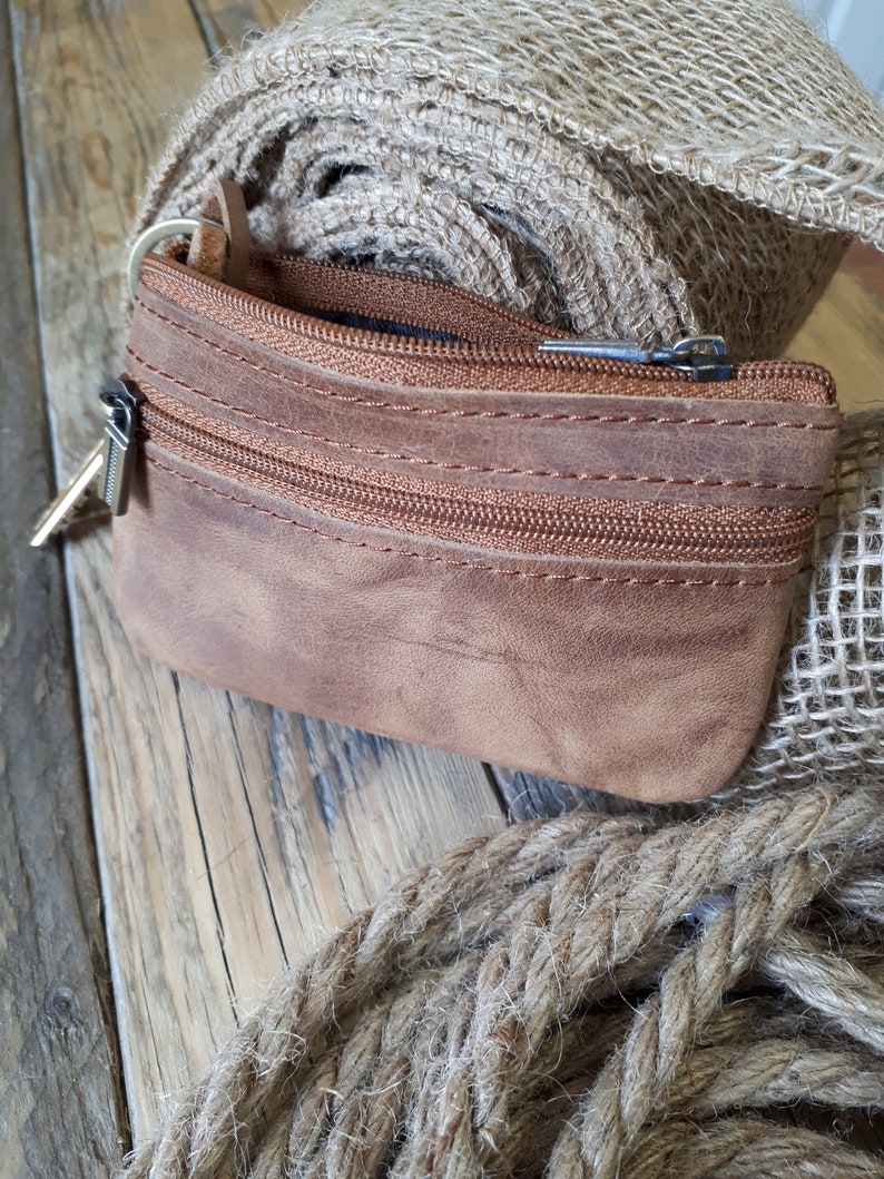 Leather Coin Purse Key Card Coin Purse Personalized Mens Etsy