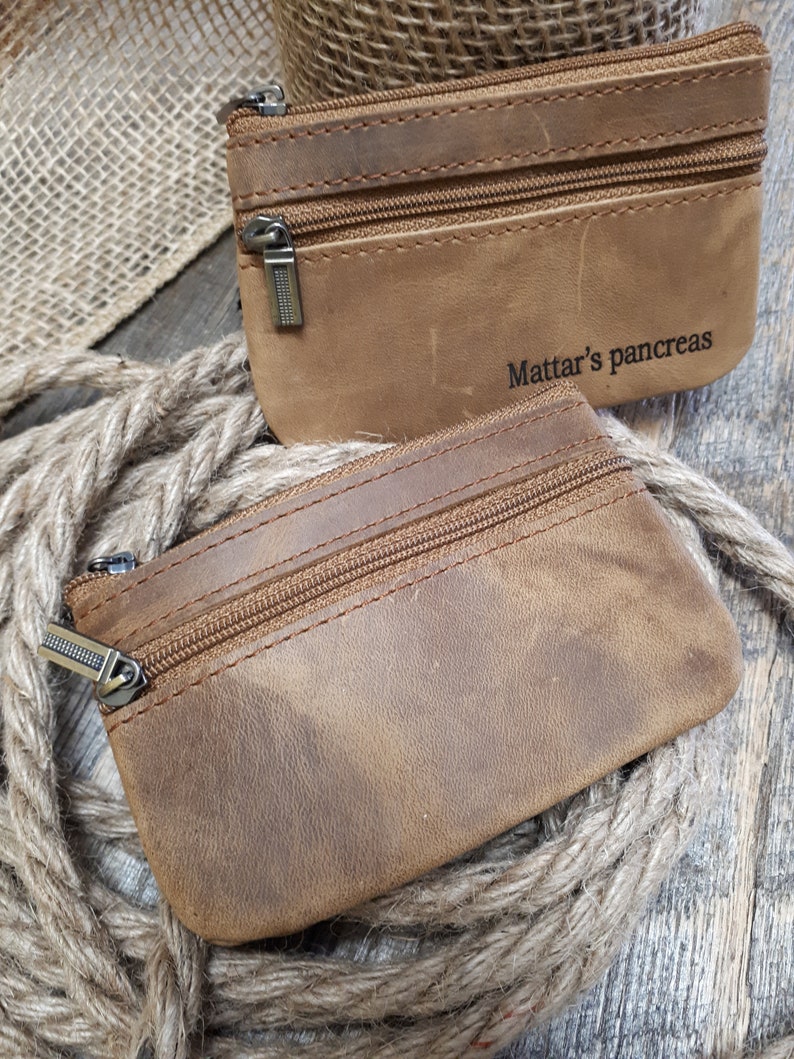 Leather Coin Purse Key Card Coin Purse Personalized Mens Etsy