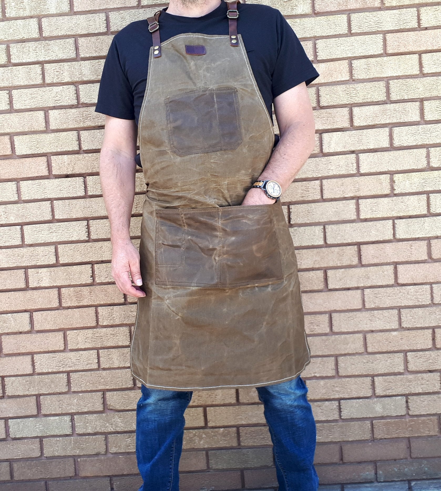 Chef apron Gardening apron Waxed Canvas Apron Personalized Etsy