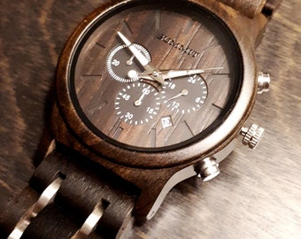 Engraved Wood Watch, Luxury Wooden Watch, Graduation gift, Engraved gift, Husband gift, Boyfriend Gift, Steel and wood watch, Unique gift