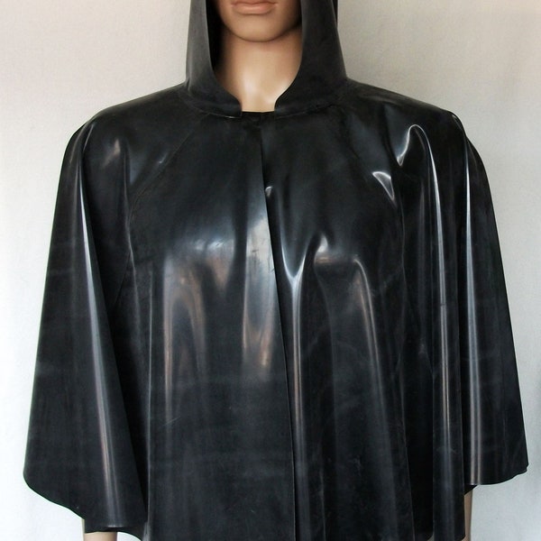 Latex Cape hüftlang offen  Kapuze