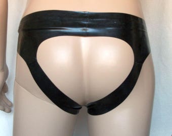 Slips ouverts en latex pour hommes, slips