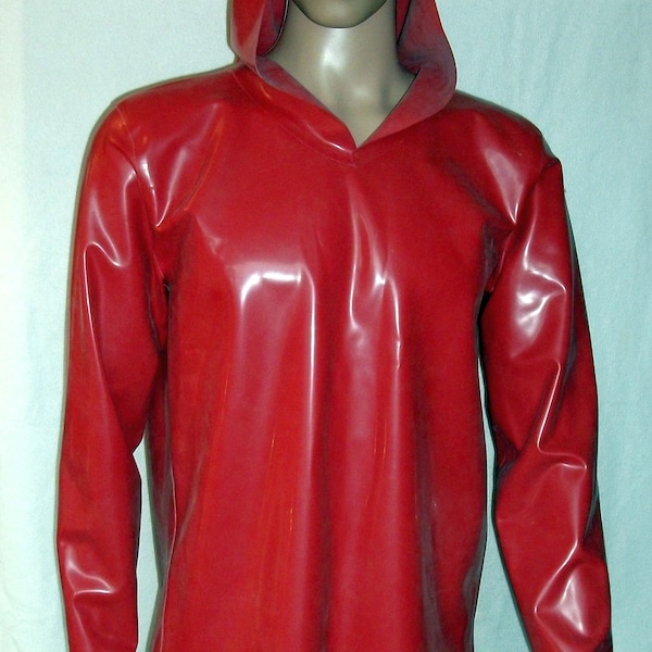 Latex hoodie without zipper, long sleeves