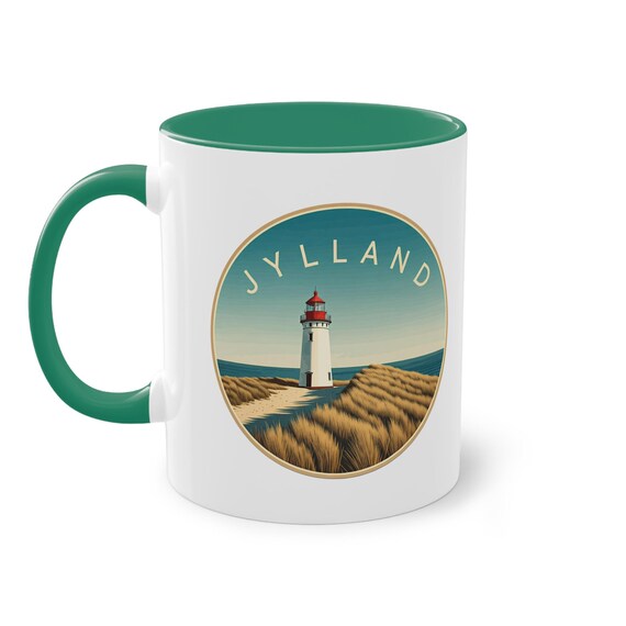 Bedruckte Tasse „Dänemark-Jylland“ Souvenir Dänemark-Urlaub, maritimes Geschenk