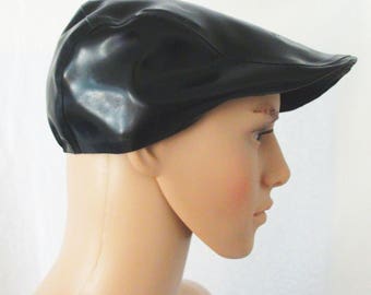 Latex peaked cap flat cap