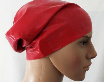 Latex chlorinated slouchy beanie