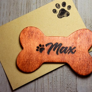 Dog Name Magnet, Custom Bone Magnet, Custom Dog Loss Gift, Pet Memorial Magnet, Personalized Dog Magnet, Pet Lover Magnet, Dog Bone Magnet
