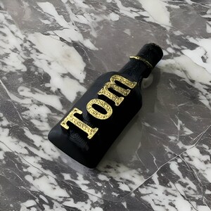 10 Personalized 3D printed Champagne Wine Bottle Wedding Graduation Birthday Party Favours - Gold Personalized Name on Bottle