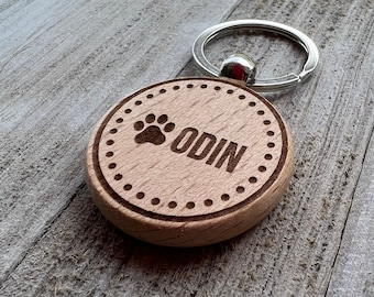Pet Cat Memorial Gift Keychain, Custom Laser Engraved Keyring