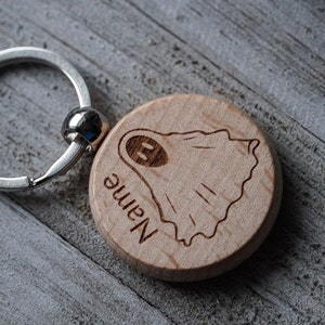Personalized Custom Laser Engraved Ghost Keychain Tag