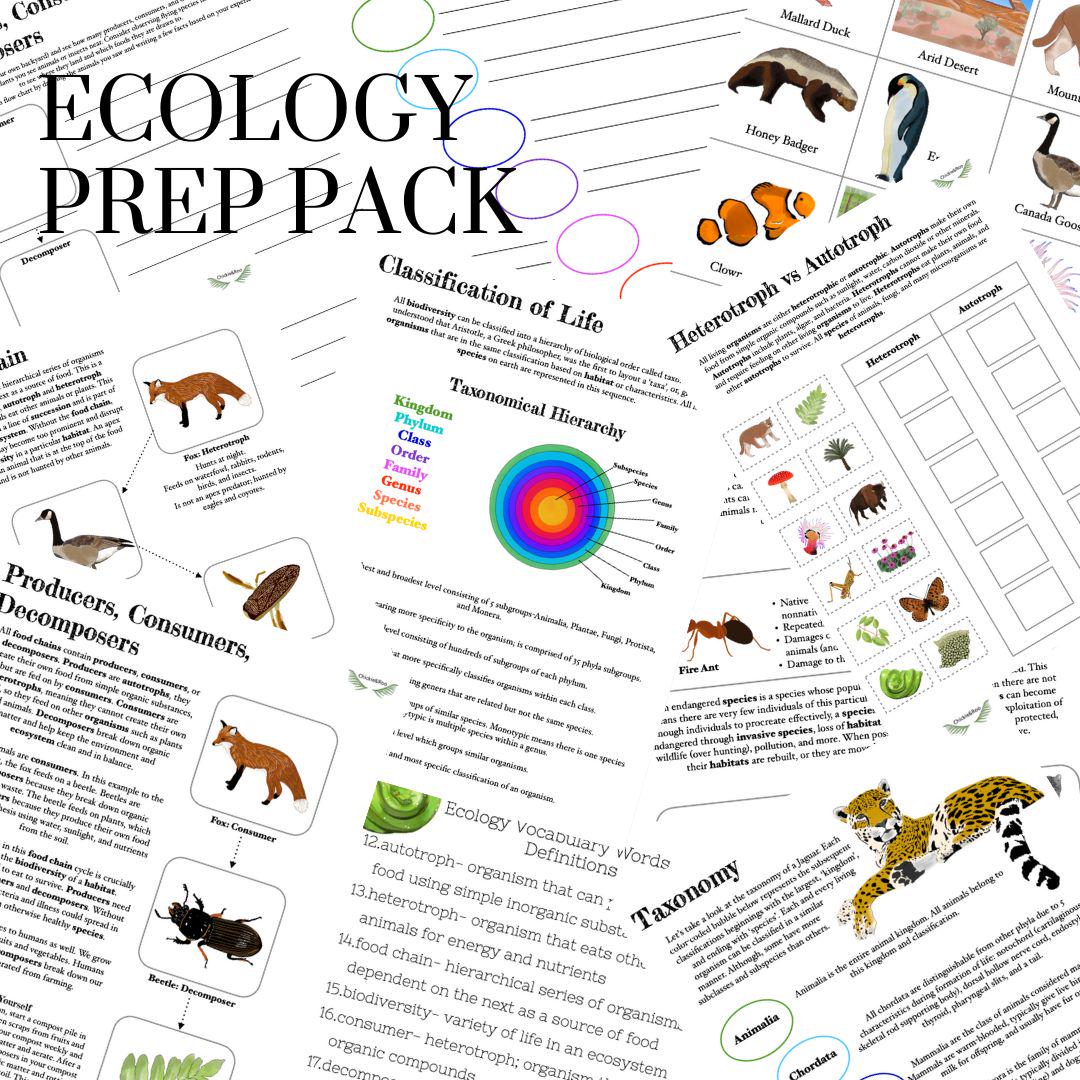 Ecology Prep Pack: Classification of Life Science Unit Study - Etsy