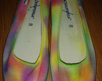Superga tye dye canvas shoes women's size 8 ,39