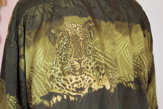 Green Leopard Bomber Jacket - image 5