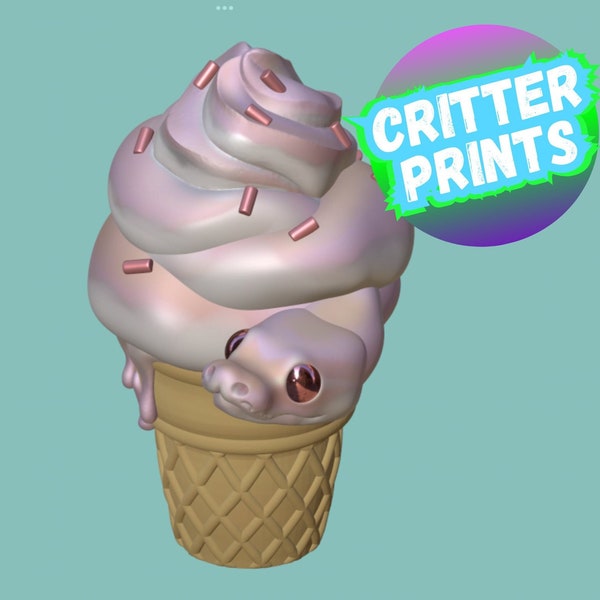 Sprinkles Snake Cream Cone STL for 3d Printing