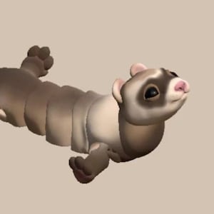 Print in Place Ferret STL Flexi Fidget
