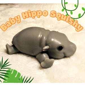 SQUISHY HIPPO Handmade  silicone Baby Hippo stress buddy