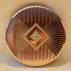1950s Max Factor of Hollywood Art Deco Compact